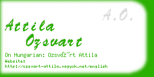 attila ozsvart business card